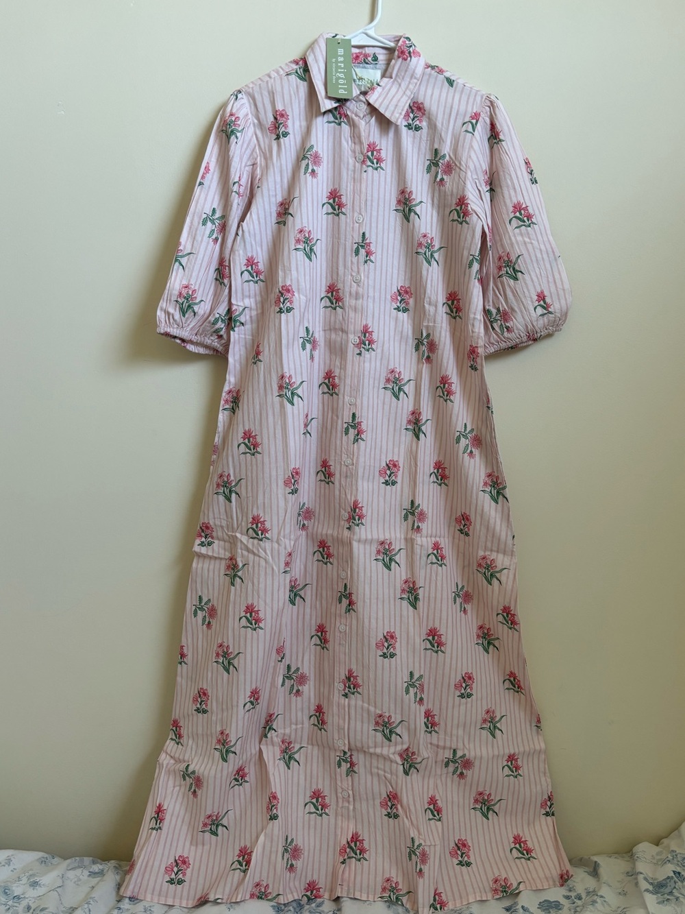 Victoria Dunn Leila Dress in Garden Stripes